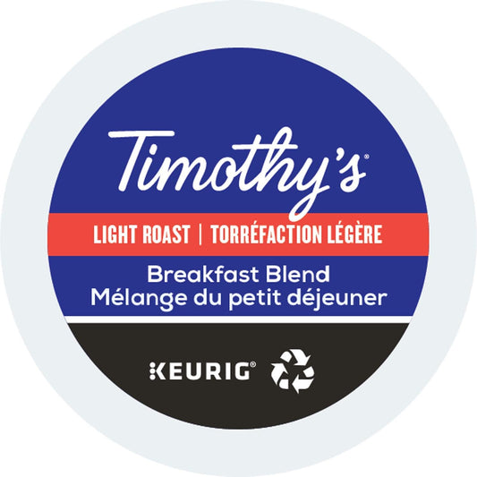 Timothy's Breakfast Blend Single-Serve K-Cup Pods for Coffee Lovers