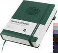 Graph Paper Notebook 8.5x11 Hardcover Leather Journal - Thick 365-Page
