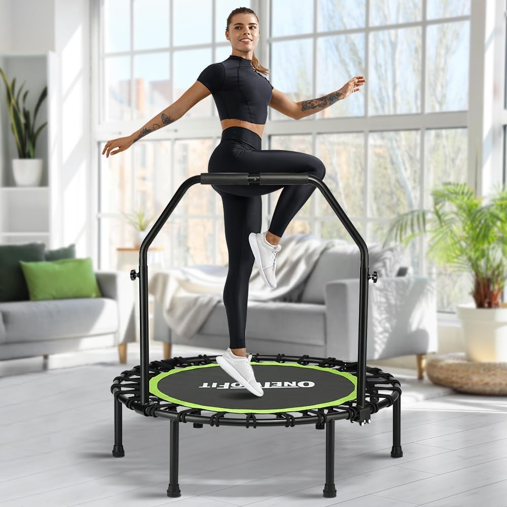 ONETWOFIT Foldable Rebounder Trampoline for Indoor Workouts