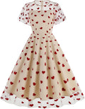 Heart Print Retro Swing Dress