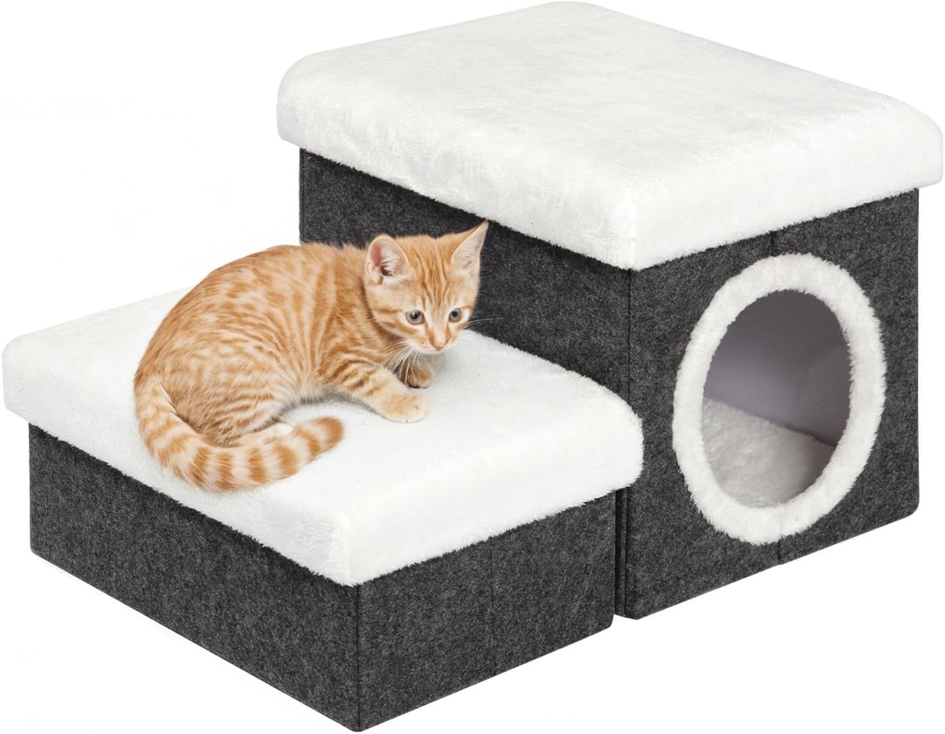 B FSOBEIIALEO Cat House Pet Stairs for Beds and Sofas