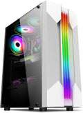 ATX/M-ATX/ITX PC Case Mid-Tower - 5 ARGB Fans, Clear Side Panel