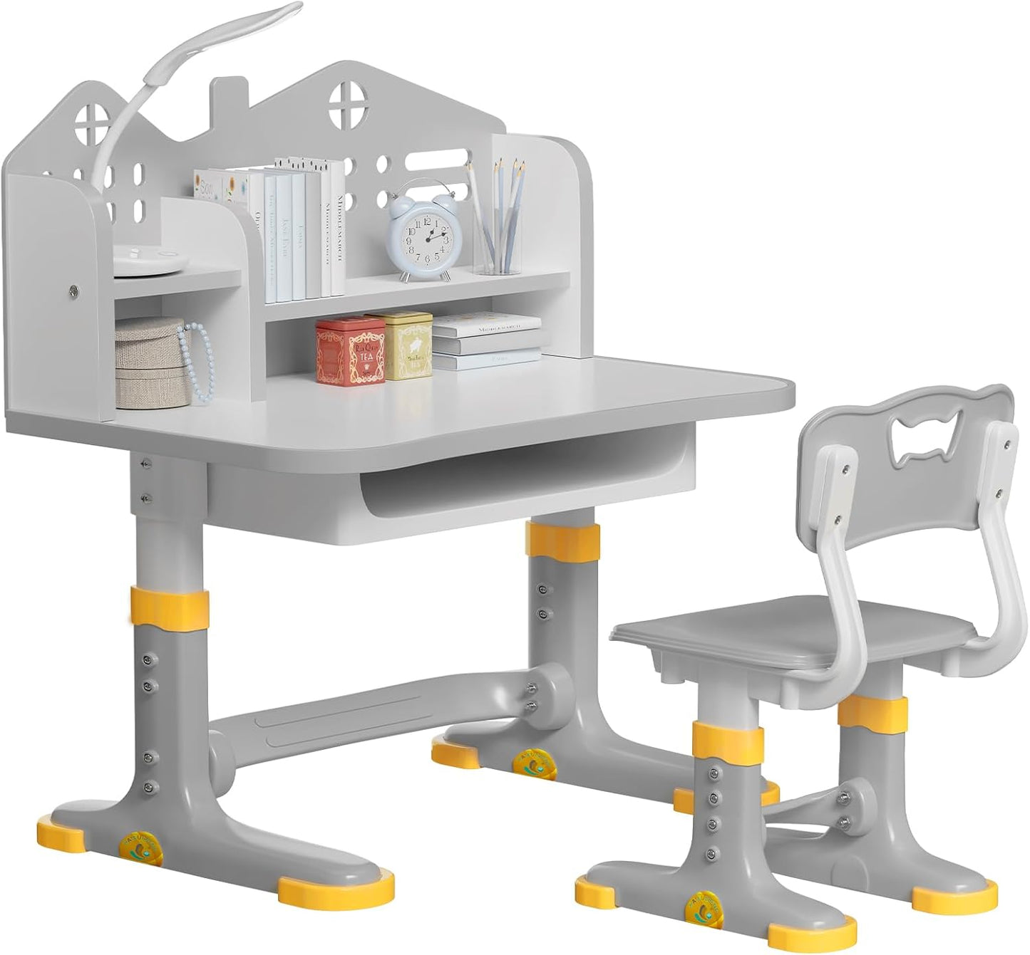 Kids Desk and Chair Set for Study, Adjustable and Durable Design