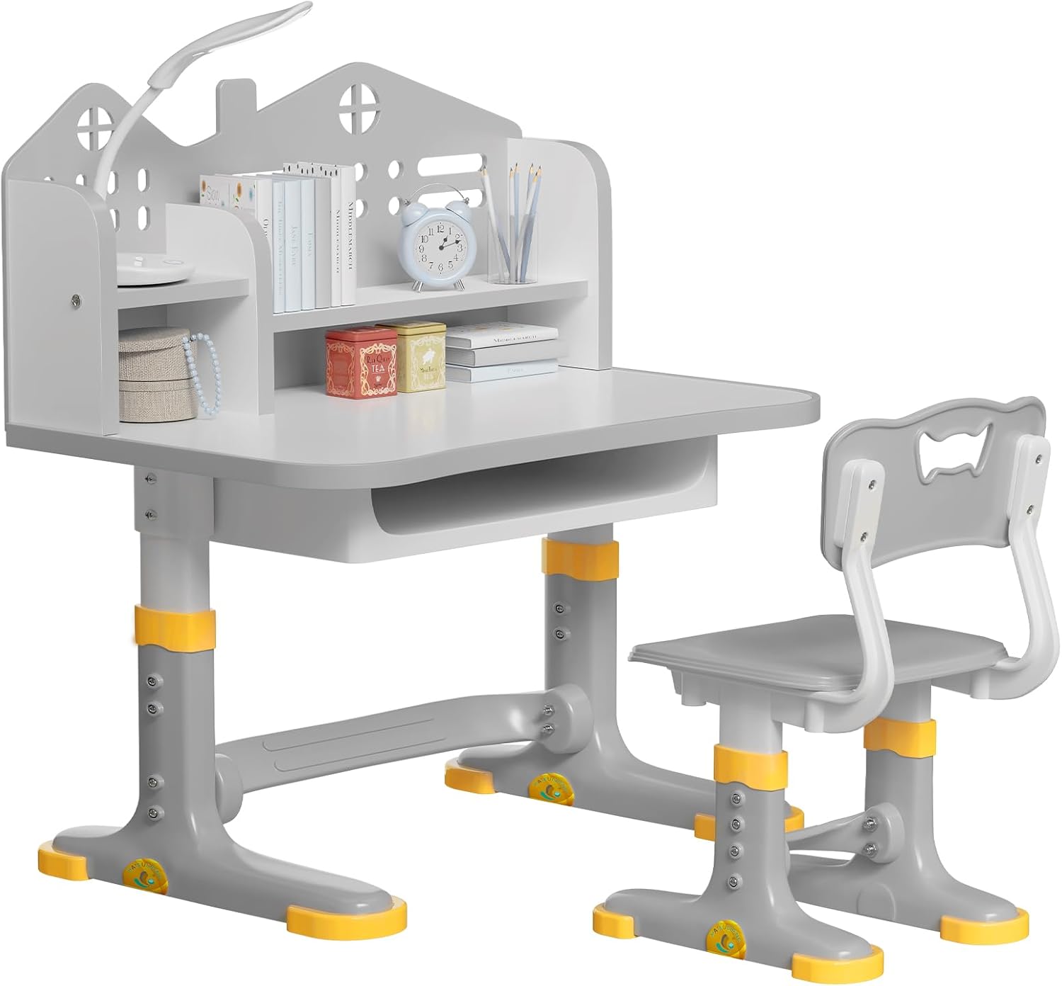 Kids Desk and Chair Set for Study, Adjustable and Durable Design