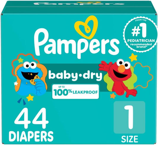 Pampers Baby Dry Diapers - Size 1, 44 Count - Ultimate Absorbency