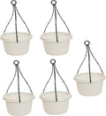 Flower Pots with Hangers 9 in White Granite - Durable Colorful