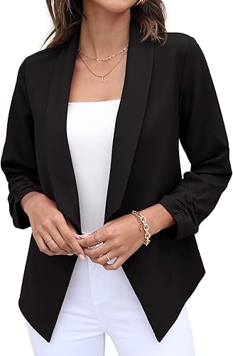 GRECERELLE Women's Blazer Suit Open Front Cardigan for Office