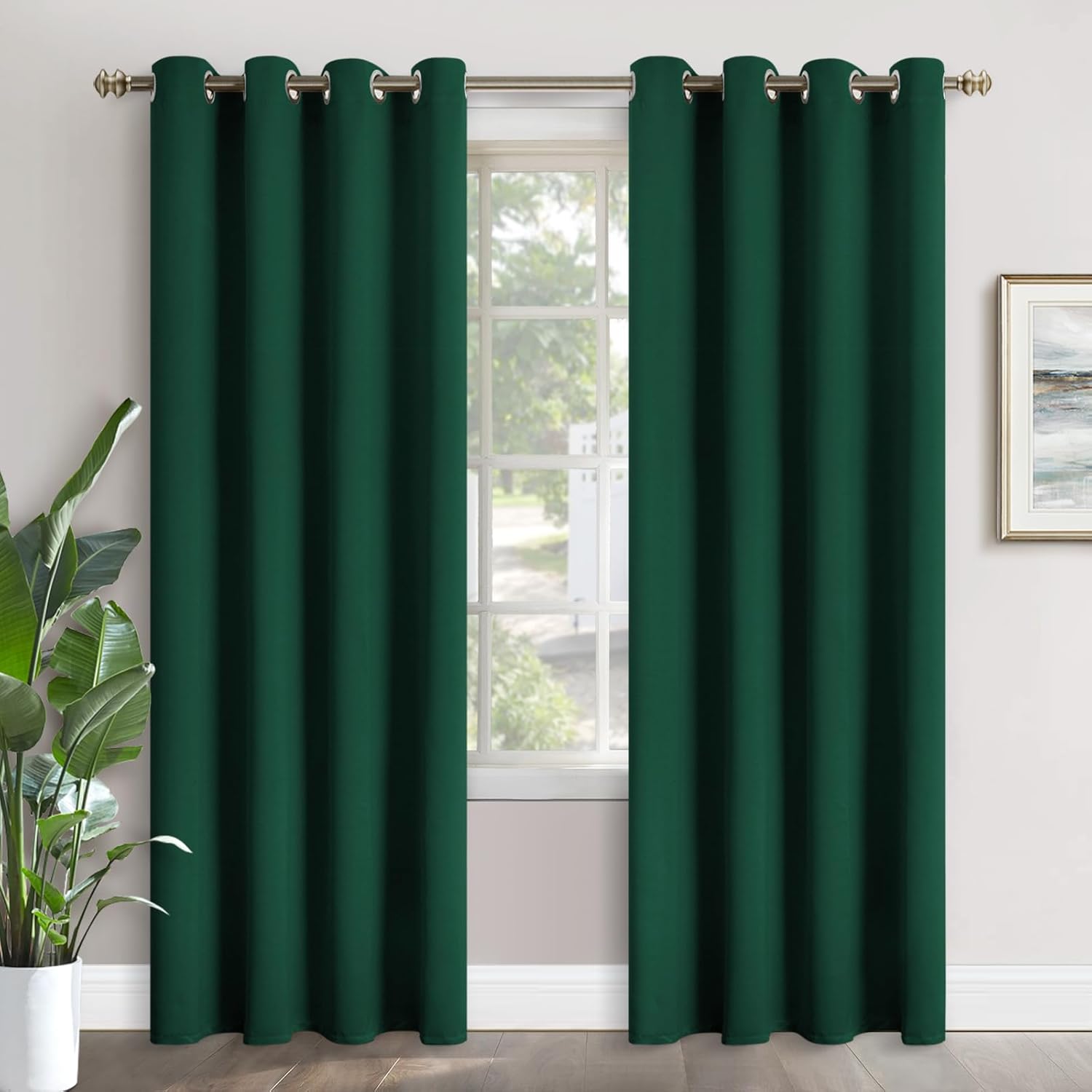 Emerald Green Blackout Curtains for Living Room and Bedroom