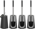 Compact Toilet Brush Set with Stainless Steel Handle for Cleaning