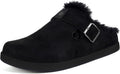 Fur Lined Clogs for Women Men Suede Winter Slippers with Arch Support