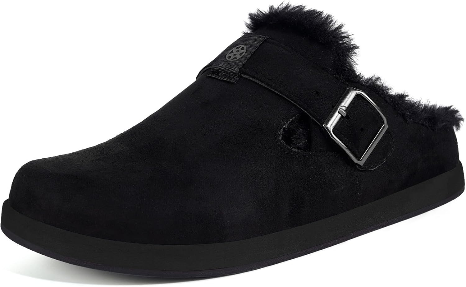 Fur Lined Clogs for Women Men Suede Winter Slippers with Arch Support