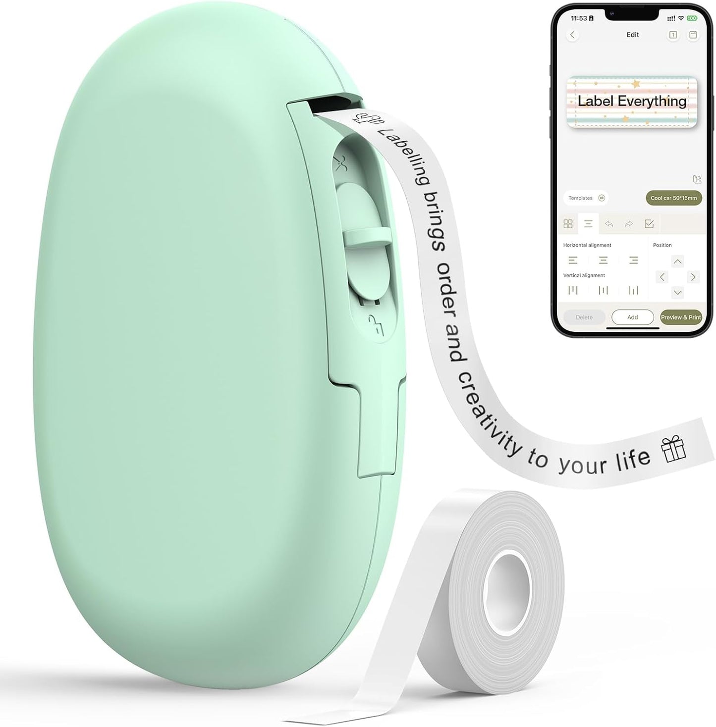 SUPVAN E10 Bluetooth Label Maker - 35 Fonts & Icons