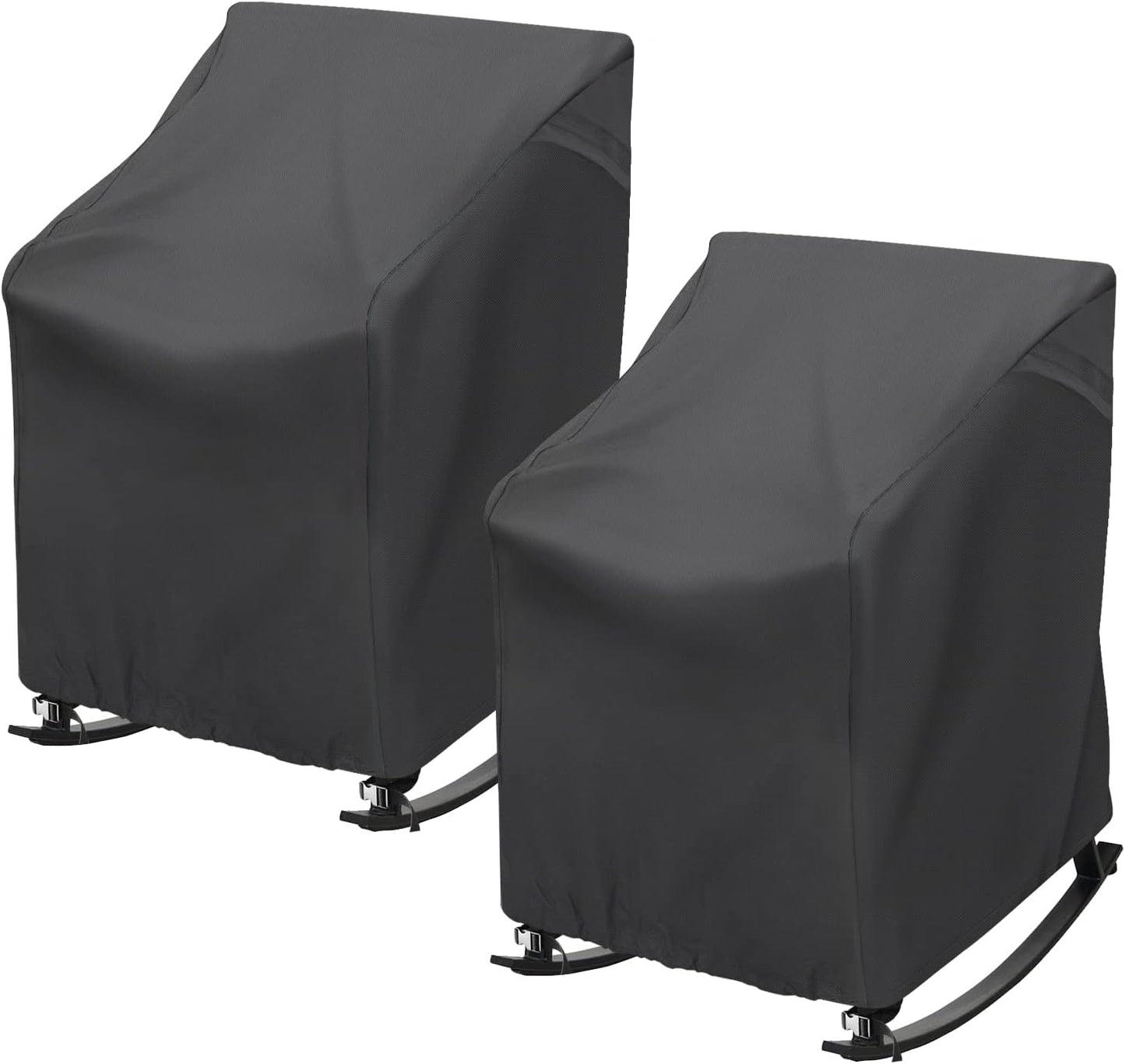 Waterproof Grey Rocking Chair Covers x2 - TORUTA - Protects Your Patio Rockers!