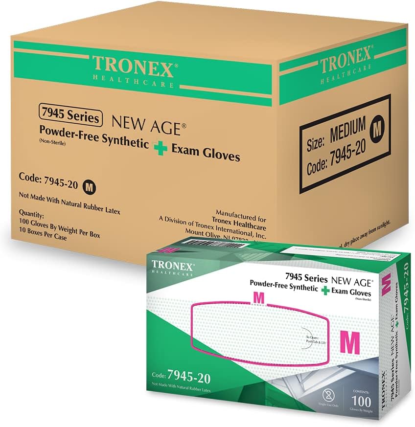TRONEX 1000 Pcs 4 Mil Vinyl Medical Exam Gloves for Comfort
