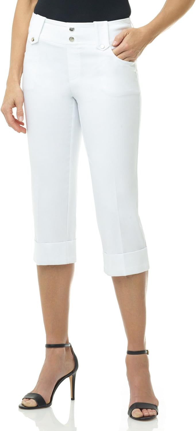 Rekucci Women's Comfort Cuffed Capri for All-Day Wear and Style