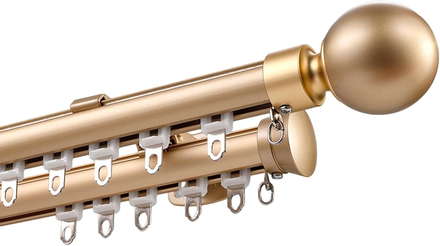 NOIRDA Gold Double Curtain Rails: Heavy Duty & Stylish
