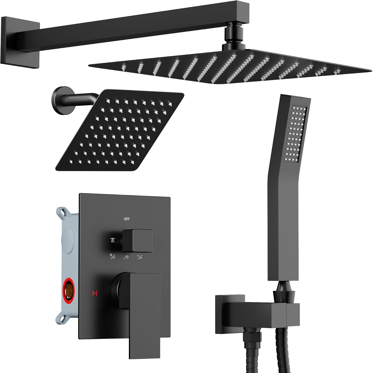 Luxurious Dual Rain Shower Head System for Ultimate Relaxation