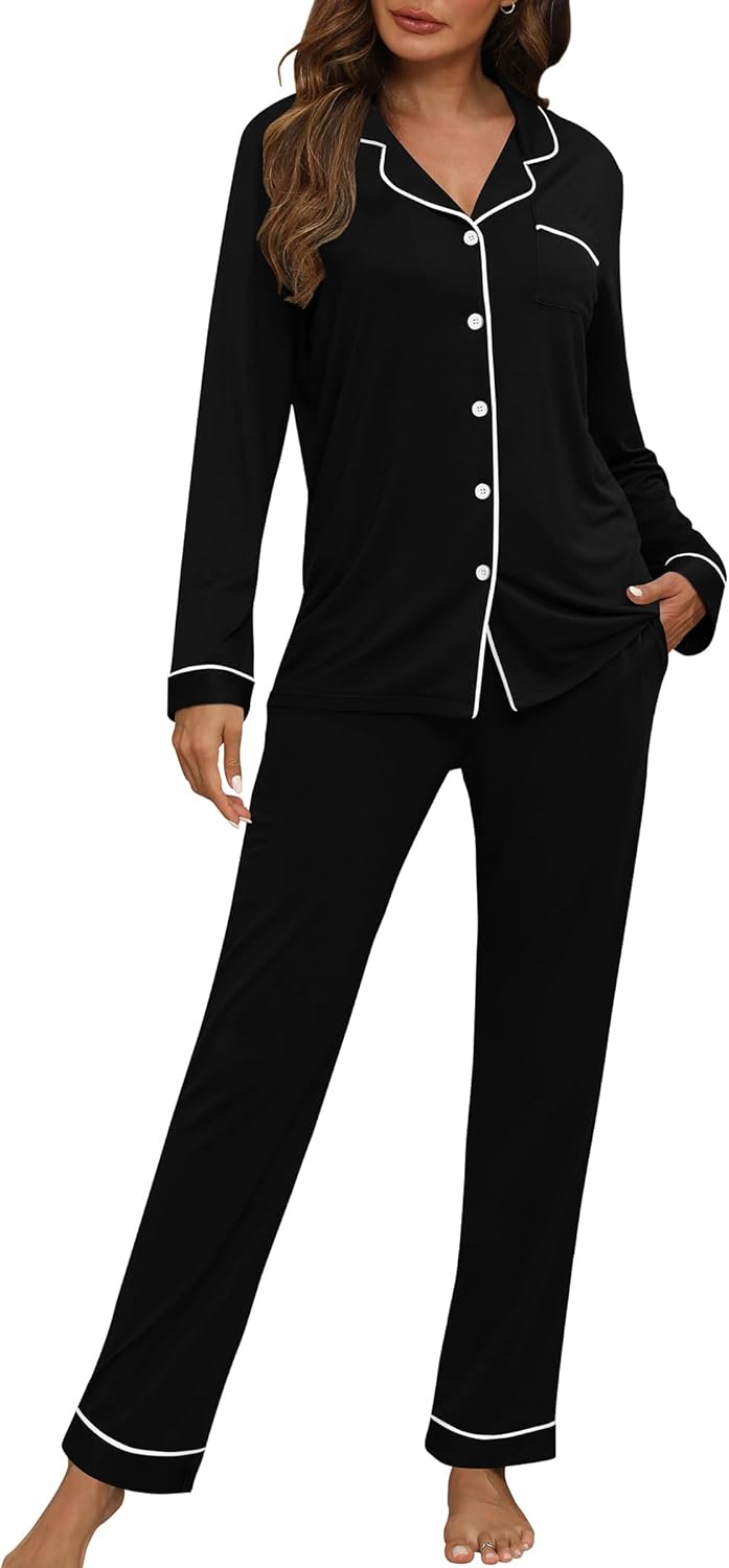 HNG Women Pajama Set Long Sleeve Sleepwear for Ultimate Comfort