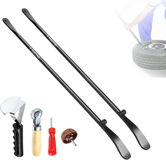 2 PCS Tire Iron with Tire Repair Tools Kit for Easy Changing
