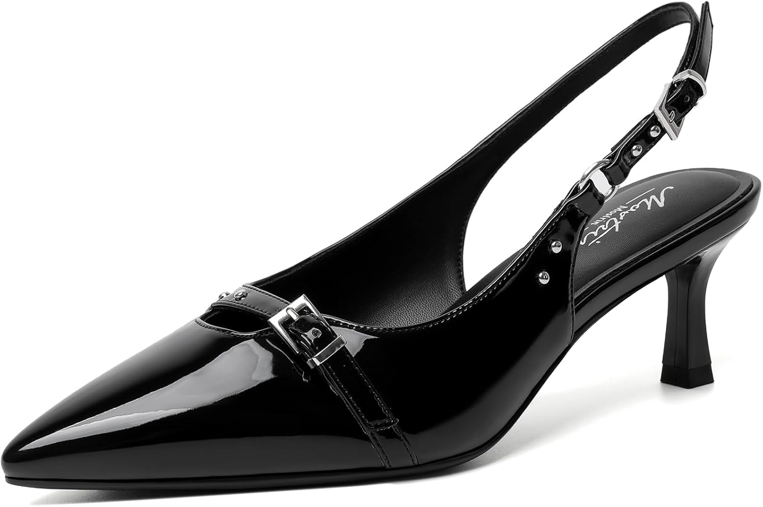 Mostrin Slingback Kitten Heels for Women - Stylish Low Pumps