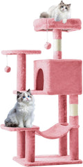 Sweetcrispy 44 in Cat Tree Tower - Compact Multi-Cat Playtower