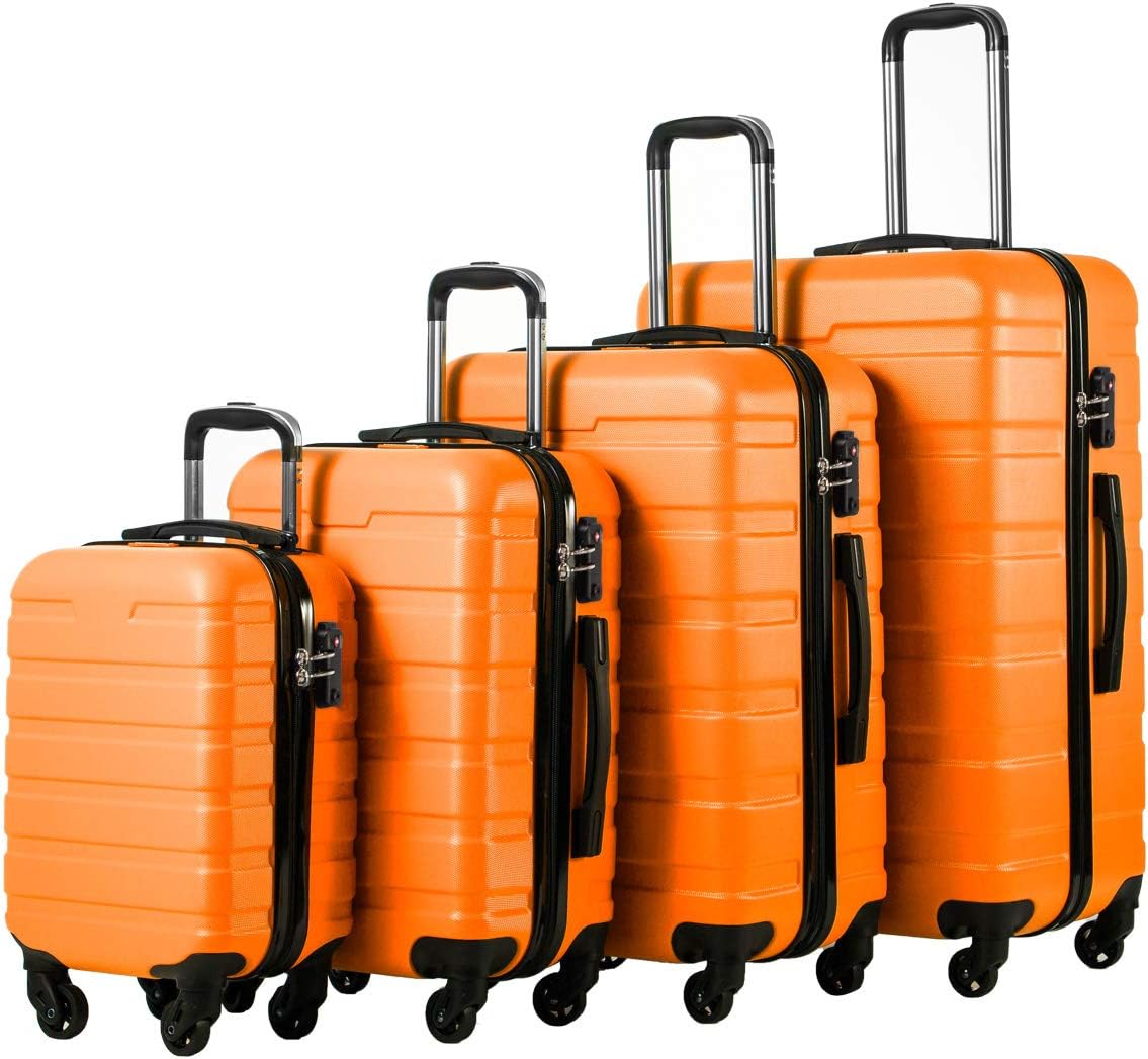 Coolife Luggage 4 Piece Set with TSA Lock for Secure Travel