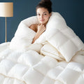 Puffy White Feather Comforter Oversize King - Cloudlike Warmth