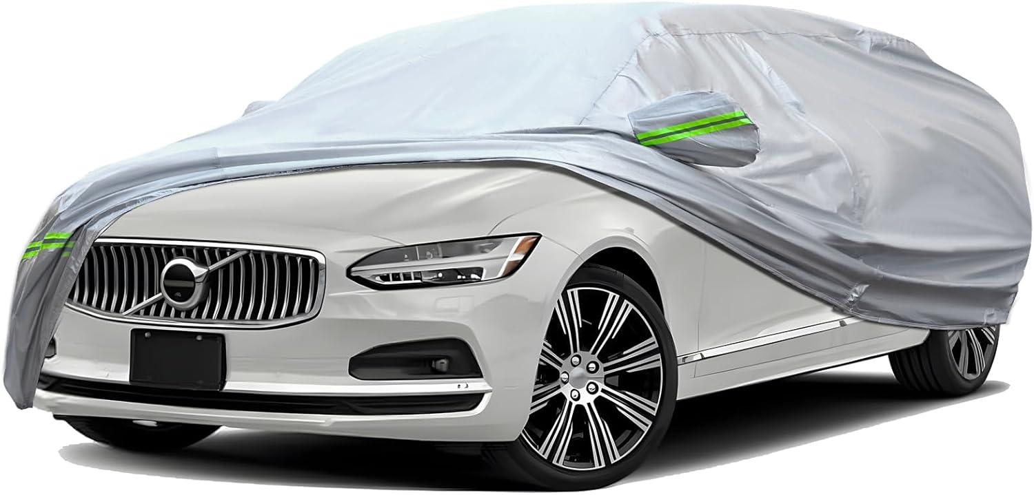 TUCAREST 6-Layers Full Car Cover for Sedan 197-208 in All Weather