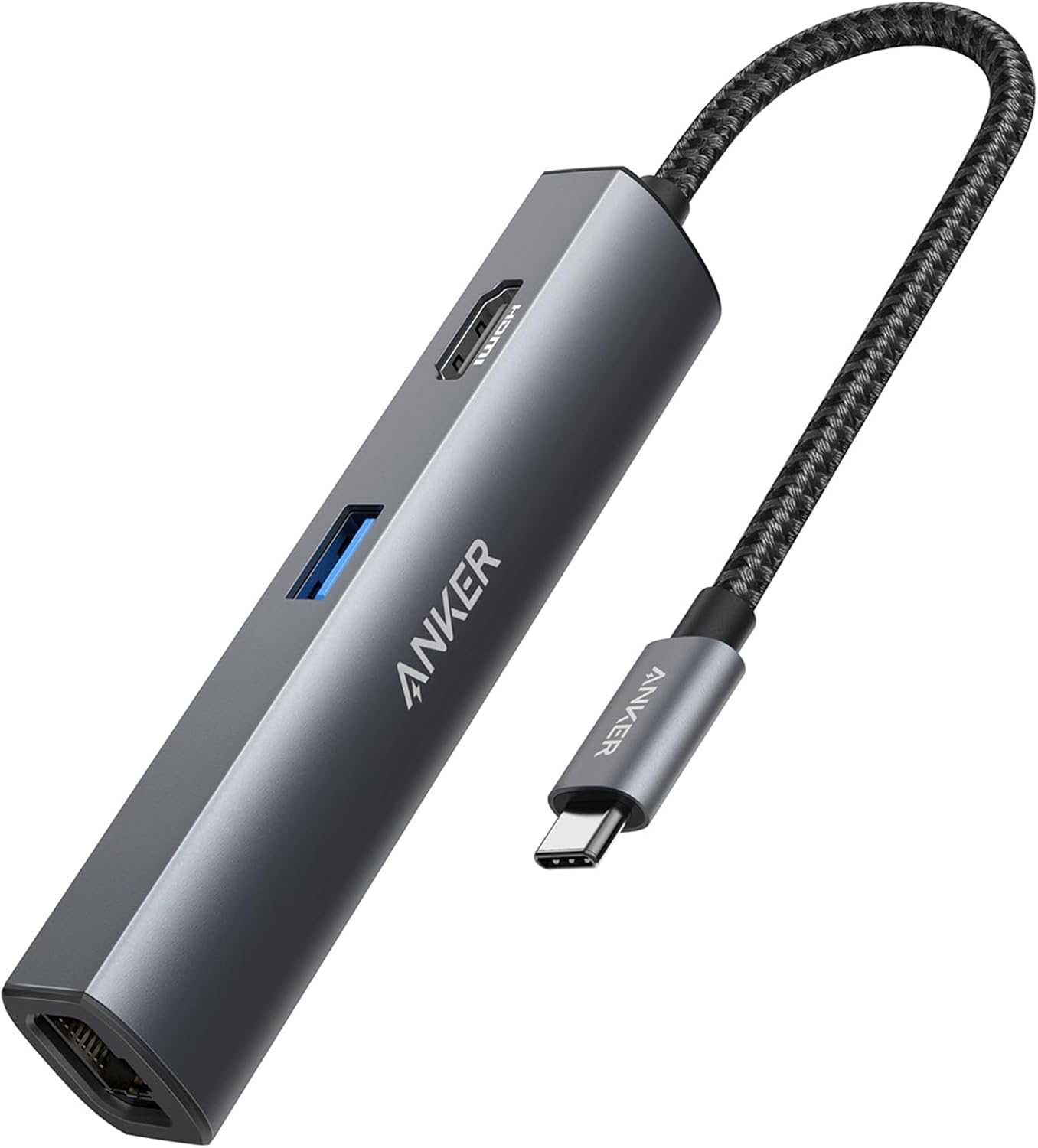 Anker 5-in-1 USB C Hub: 4K HDMI, Ethernet, 3 USB 3.0 Ports