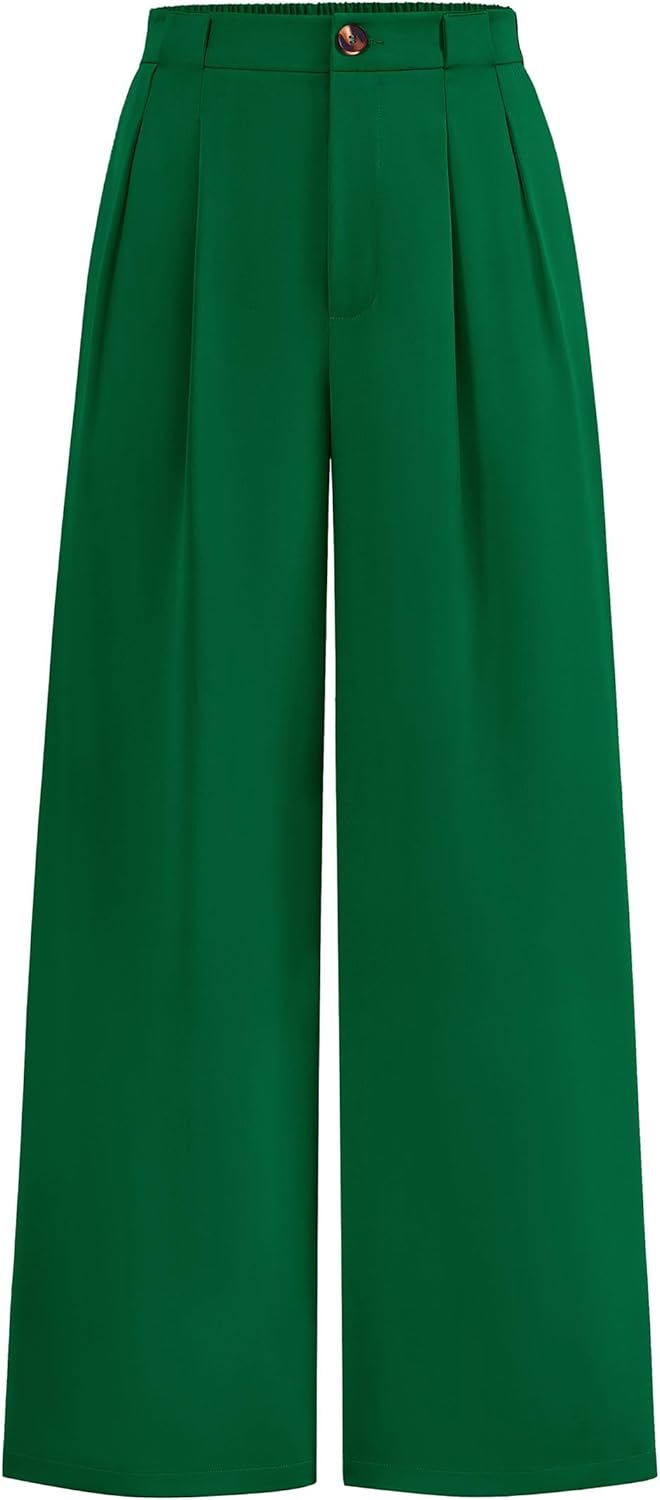 KIRUNDO Wide Leg Dress Pants for Women High Waisted Trousers