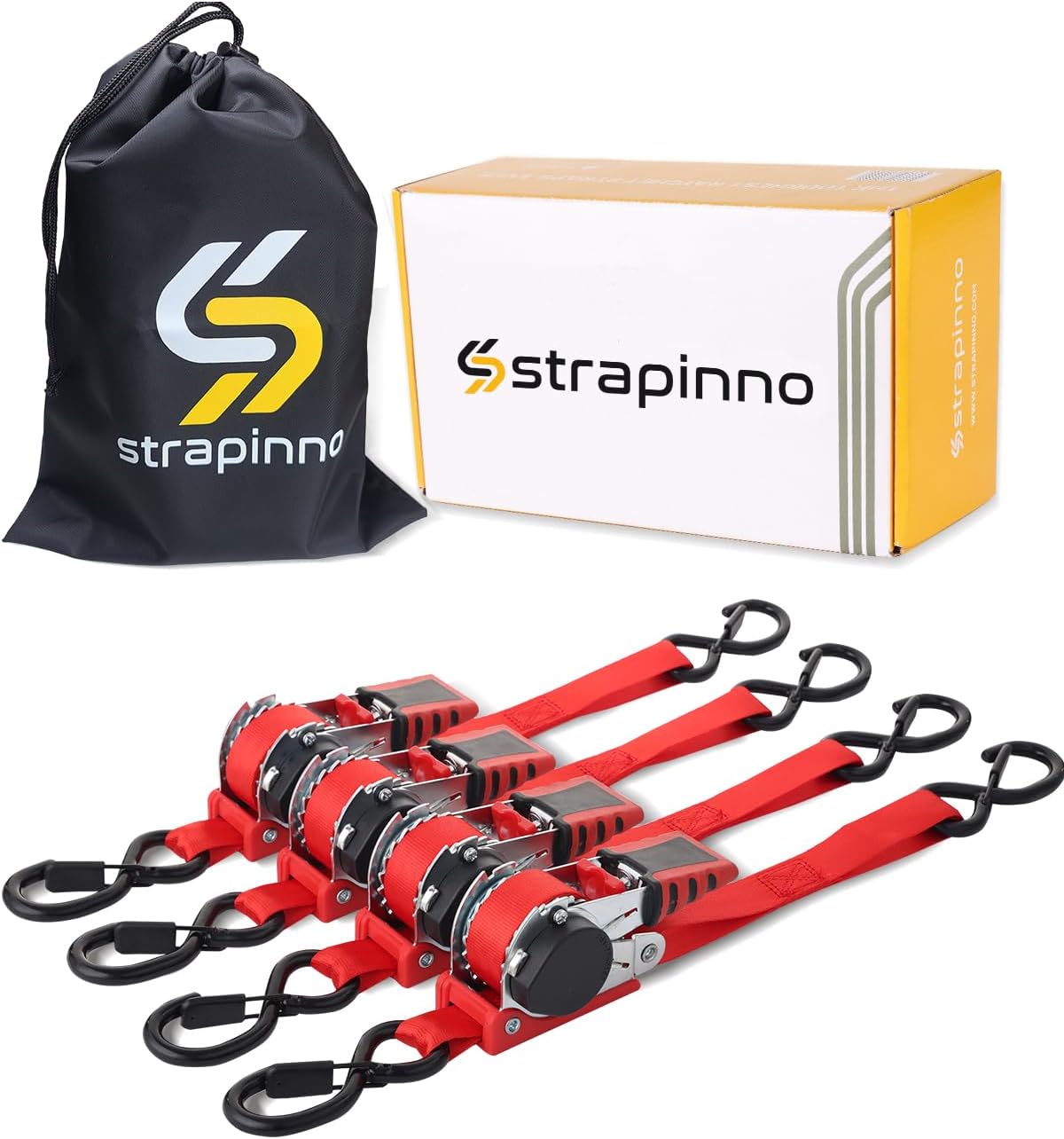 Strapinno Retractable Ratchet Straps for Secure Tie-Downs
