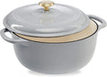 7.5 Quart Enamel Cast-Iron Dutch Oven French Gray - Family Size