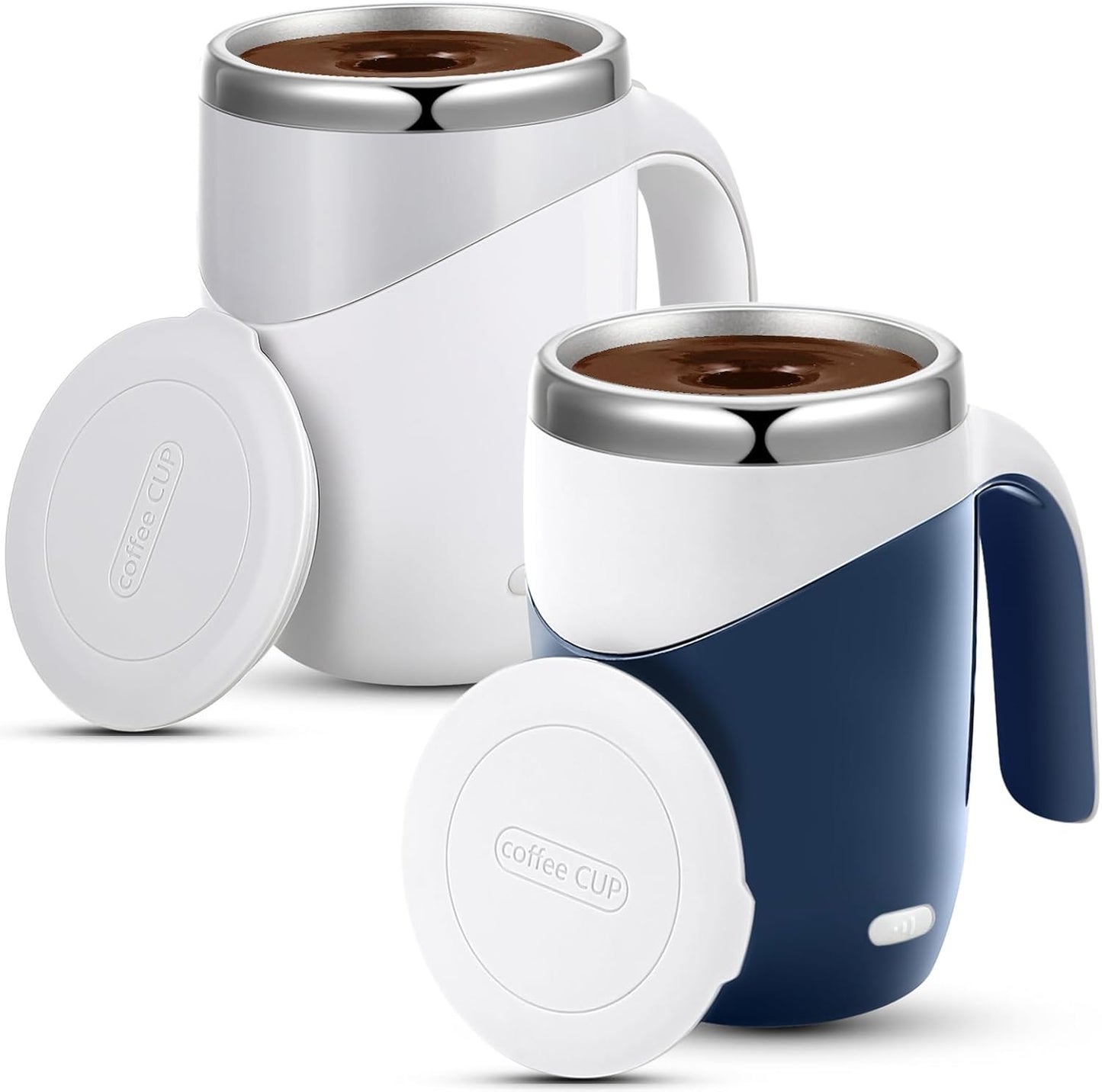 Patelai Self Stirring Coffee Mug - 2 Pack for Effortless Mixing!