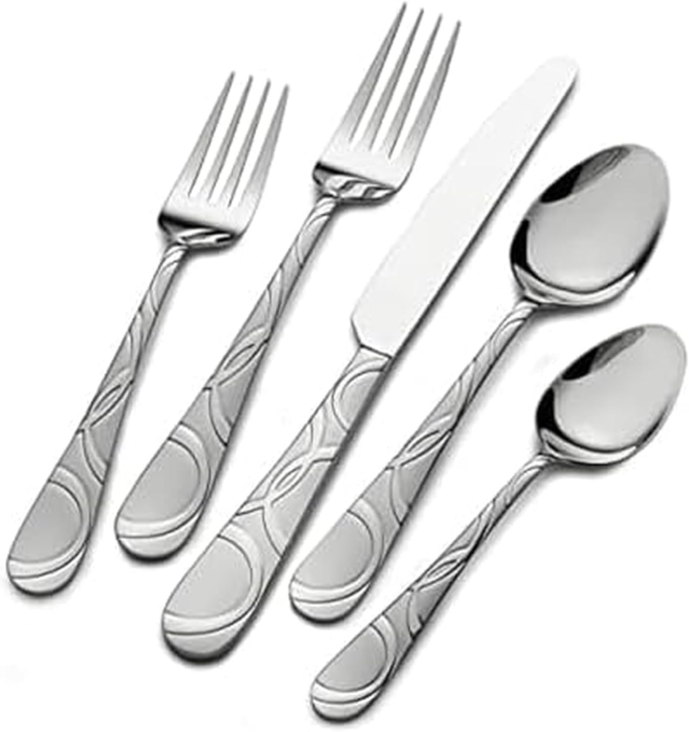 Pfaltzgraff Garland Frost 53-Piece Stainless Steel Flatware Set
