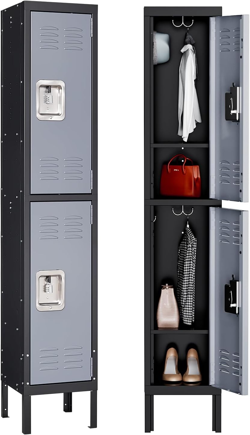 MIIIKO Metal Locker 2 Tier for Secure Employee Storage Needs