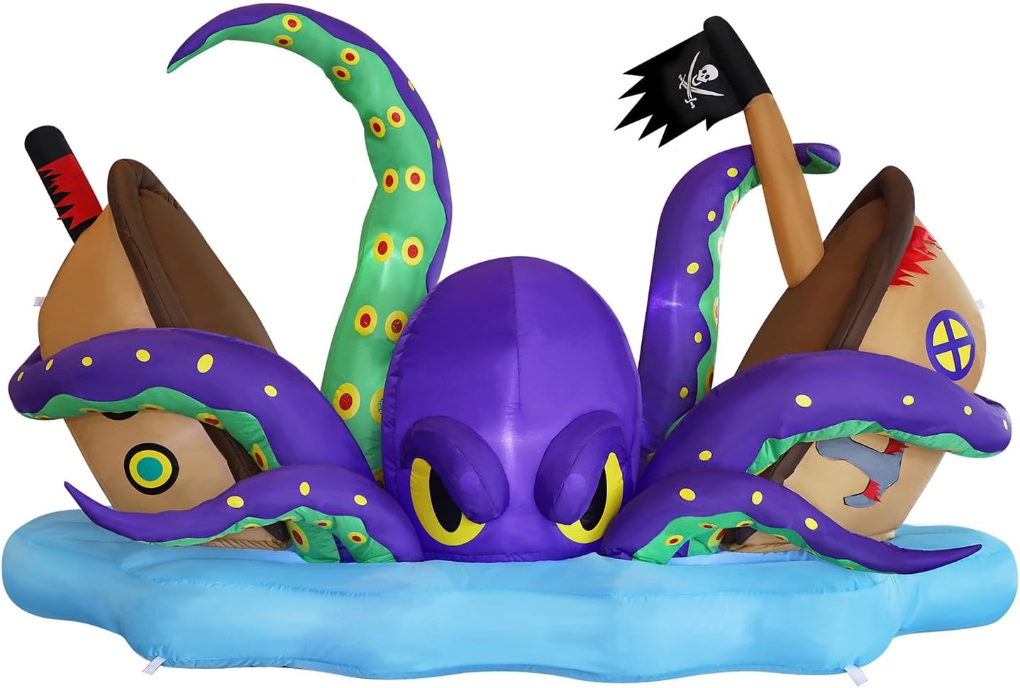 Halloween Inflatable Giant Octopus Attacked Pirate Ship Decor