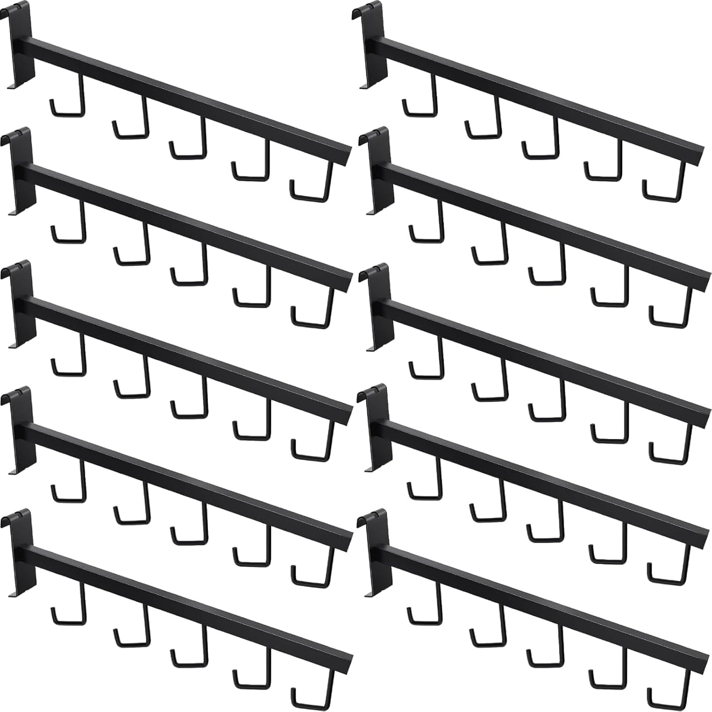 10 Pack Faceout Clothes Hanger with 5 Hooks for Display