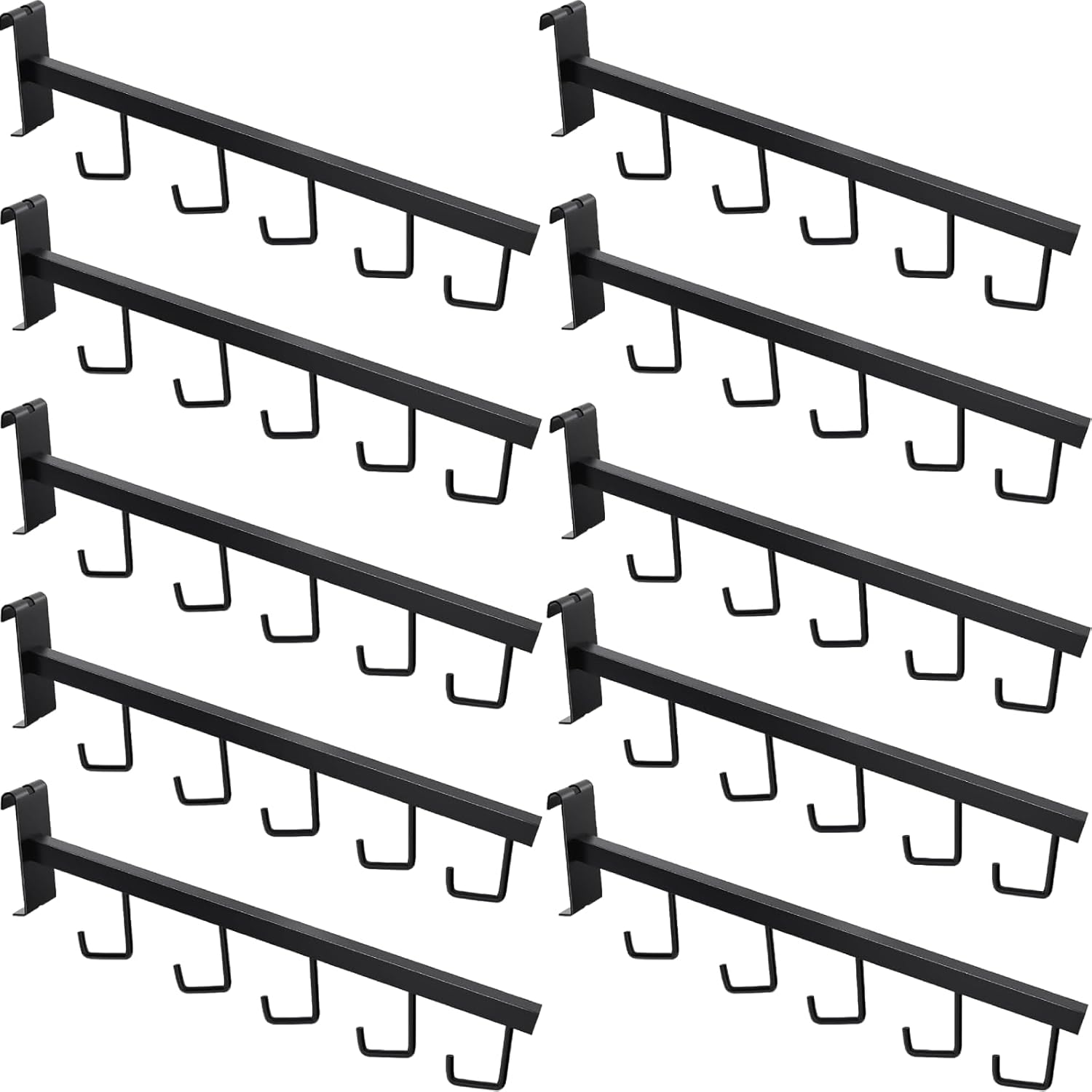10 Pack Faceout Clothes Hanger with 5 Hooks for Display