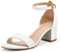 Women's Chunky Low Heels Open Toe Block Heeled Ankle Strap Pump feet