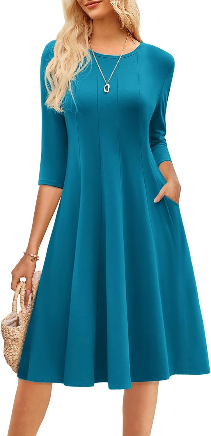 Trendy A-Line Midi Dress with Pockets for Every Occasion