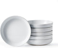 Milkyway 33 oz Pasta Bowl Set of 6 in Light Gray - Large Speckled