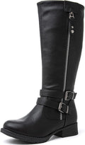 GLOBALWIN Women's Knee High Boots Low Heel - Comfortable All-Season