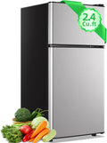 2.4 Cu.ft Mini Fridge with Top Freezer - Compact Dual Door