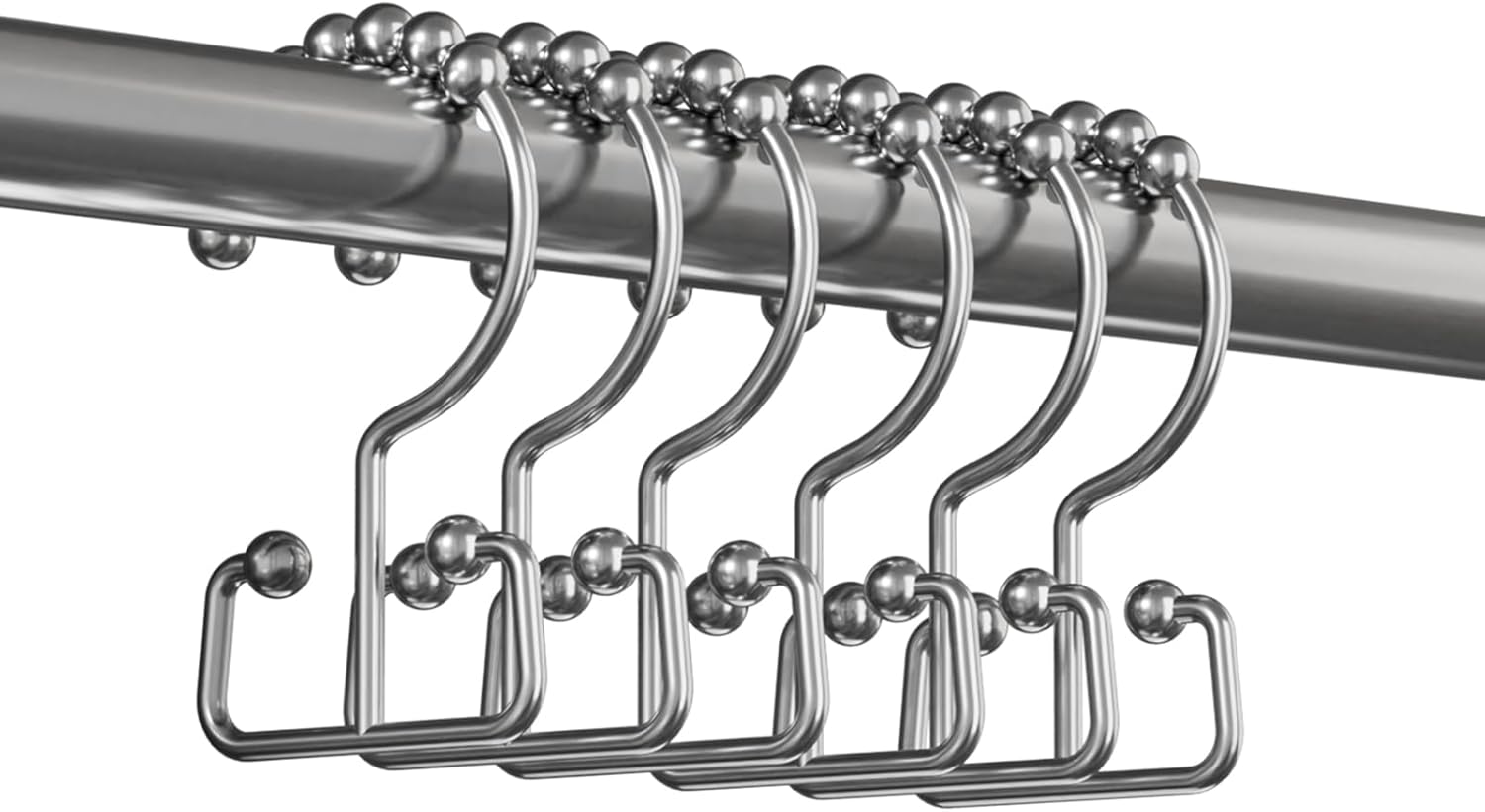 12x Rust Proof Double Shower Curtain Hooks
