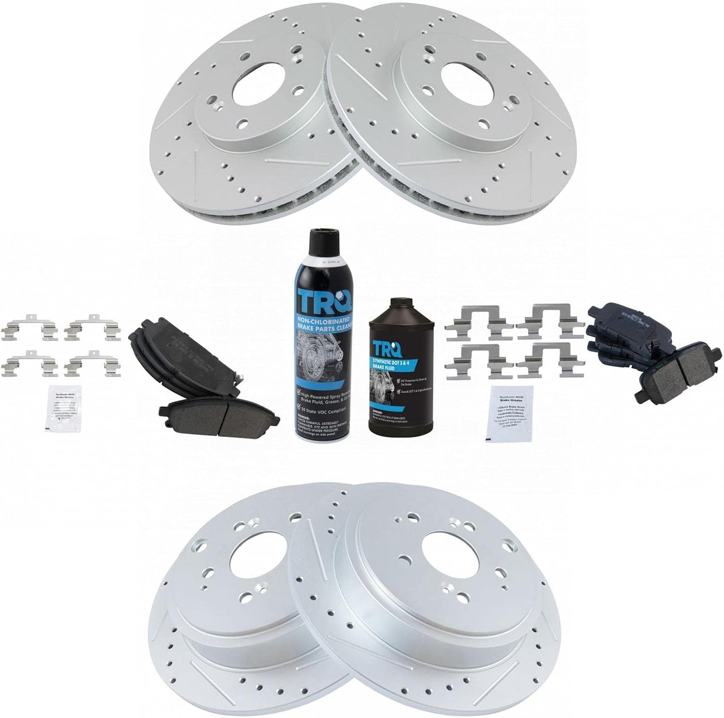 TRQ Performance Brake Pad & Rotor Kit for Acura MDX 2003-2006