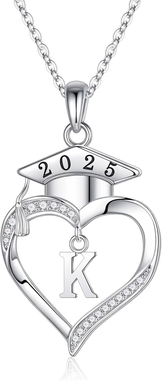 2025 Graduation Gifts for Her - Sterling Silver Heart Necklace