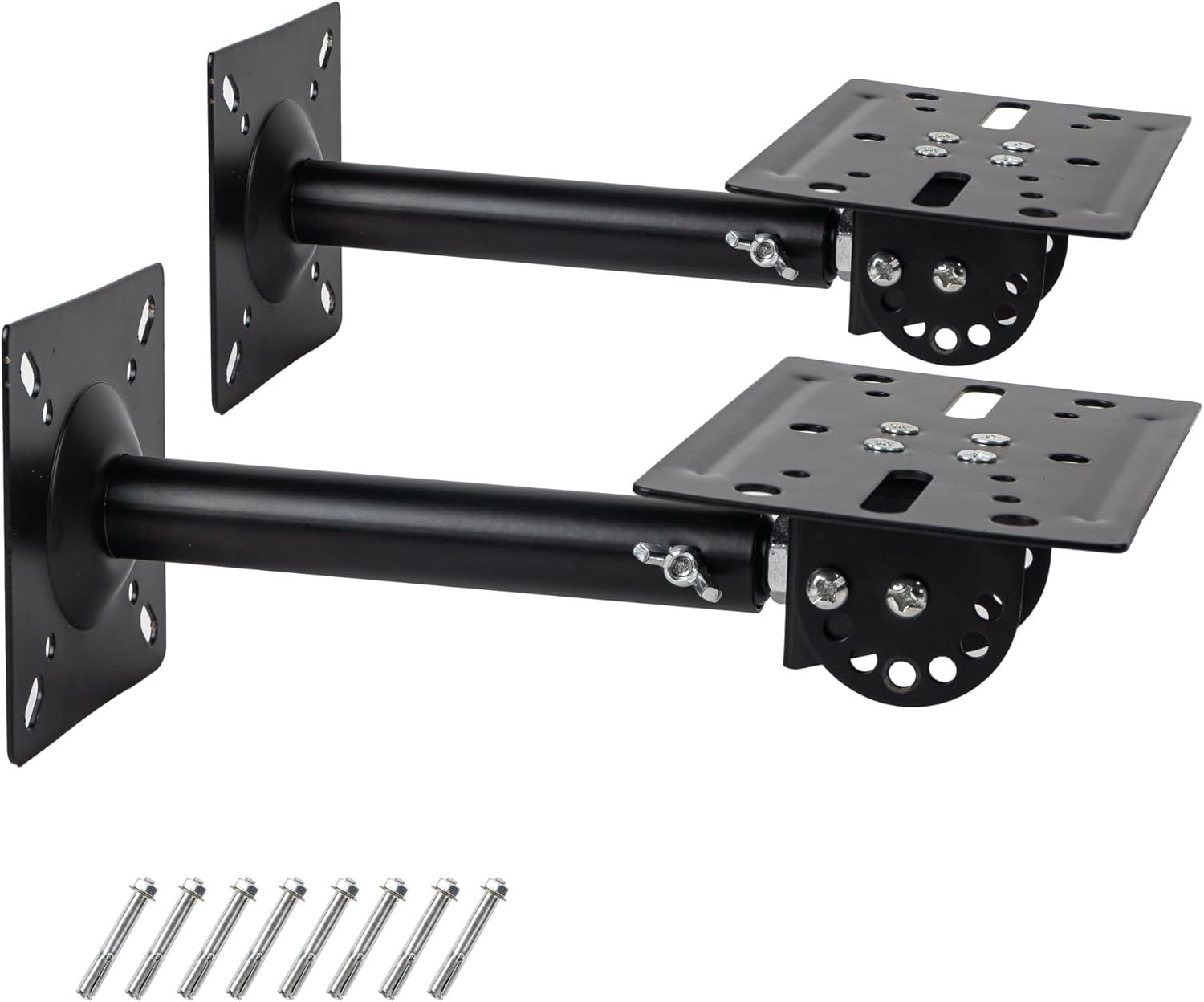 80lb Capacity Speaker Mounts | Wall/Ceiling/Shelf | Swivel & Tilt | 2 Pack