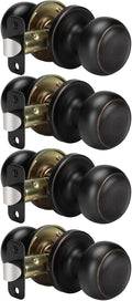 Bronze Passage Door Knobs Set for Hallway and Closet - Oil Rubbed