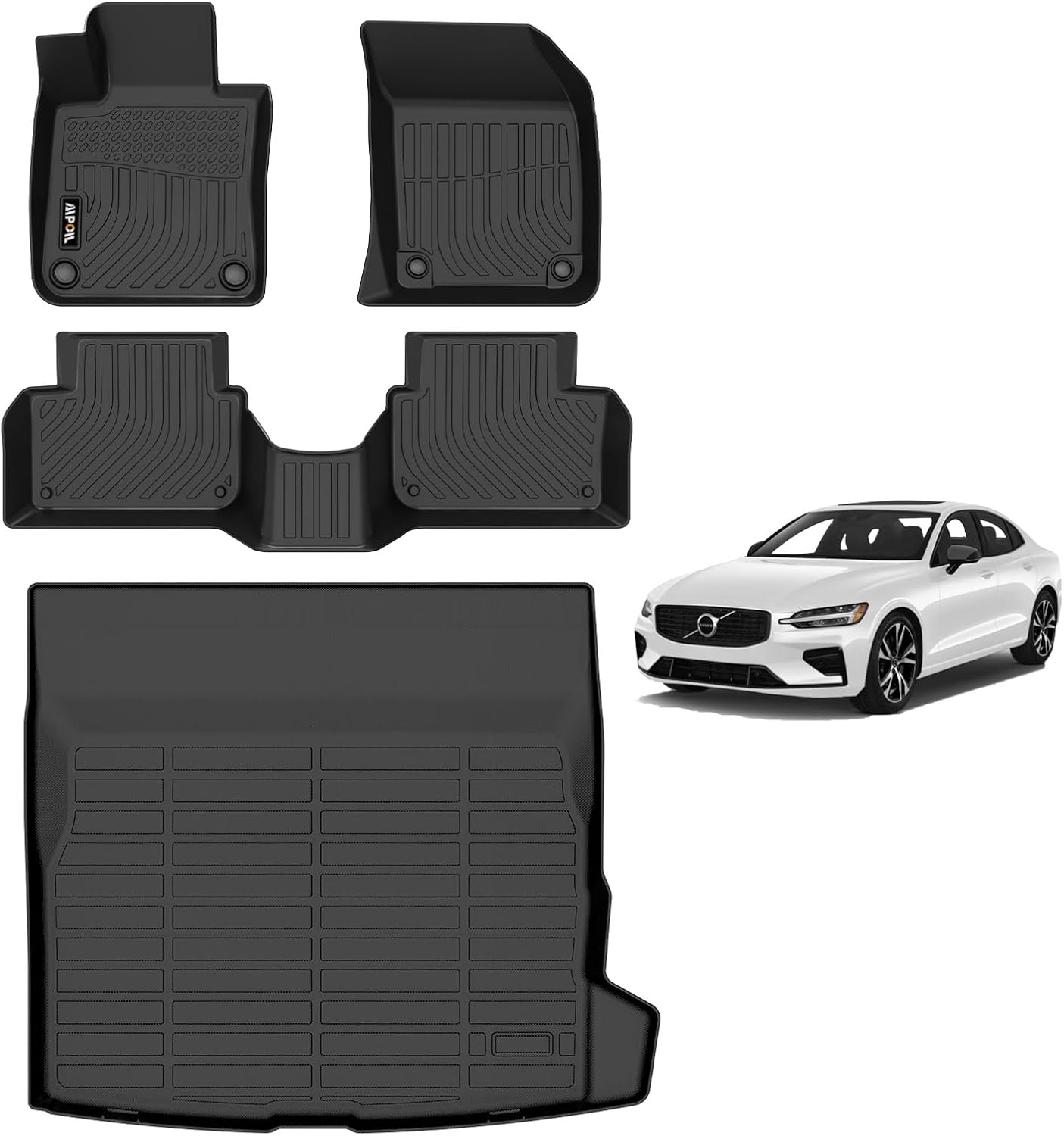 Custom Fit All Weather Floor Mats for 2019-2025 Volvo S60