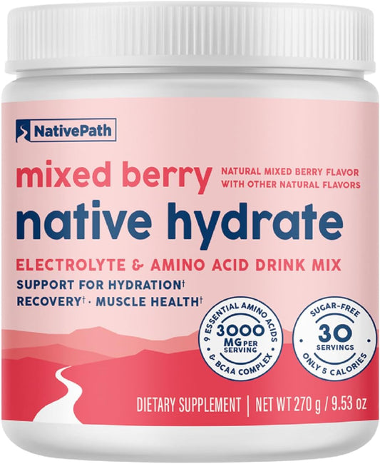 Native Hydrate Electrolyte Powder with BCAAs for Hydration